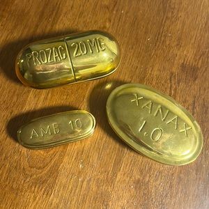 Set of 3 Jonathan Adler Brass Pill Boxes